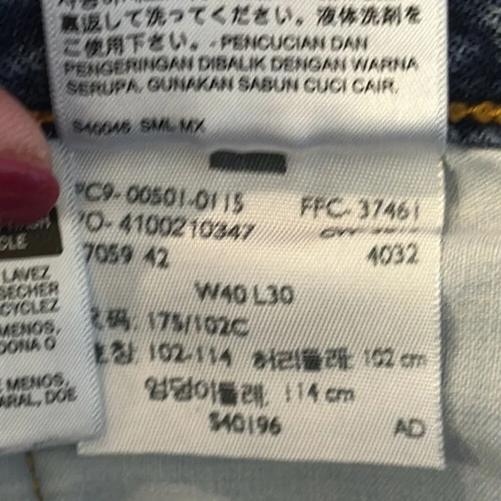 Levi’s Mens 501 Button Fly Straight Jeans size W40 x‎ L30